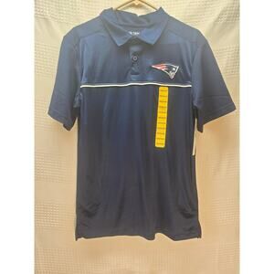 Official New England Patriots Polo Shirt Short Sleeve Sz Medium Golf Football